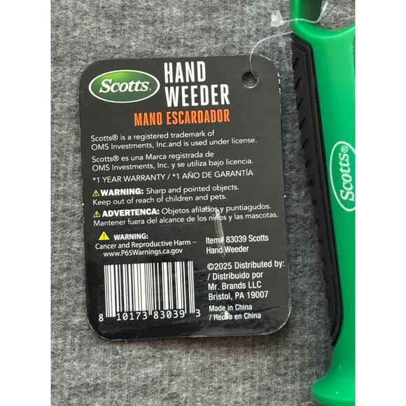 Scotts Hand Weeder Rust Resistent Powder Coated Non Slip Ergonomic Grip - Picture 3 of 5